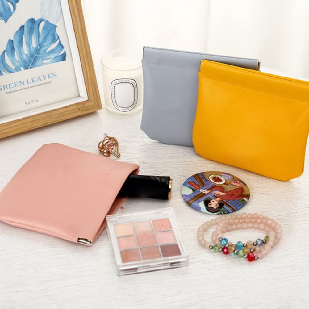 Lambskin Cosmetic Bag for Women - Waterproof Travel Makeup Pouch, Birthday Gift for Her