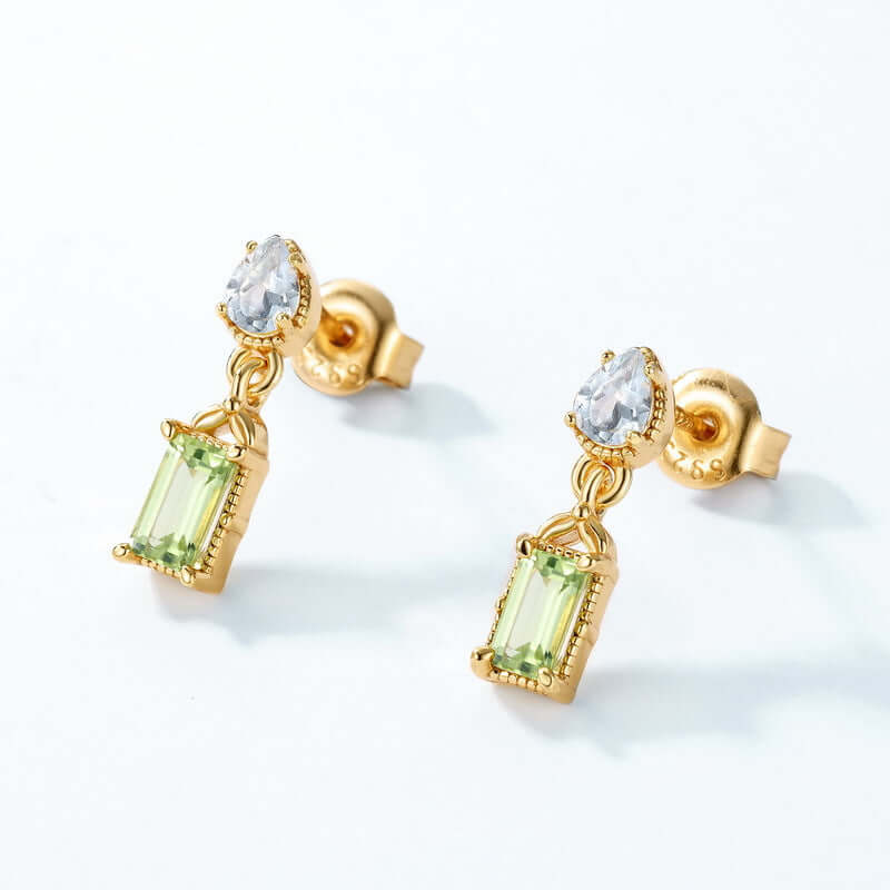 Peridot August Birthstone Earrings for Women - Dainty Teardrop Stud Earrings | Perfect Gift for August Birthdays, Anniversaries & Special Occasions
