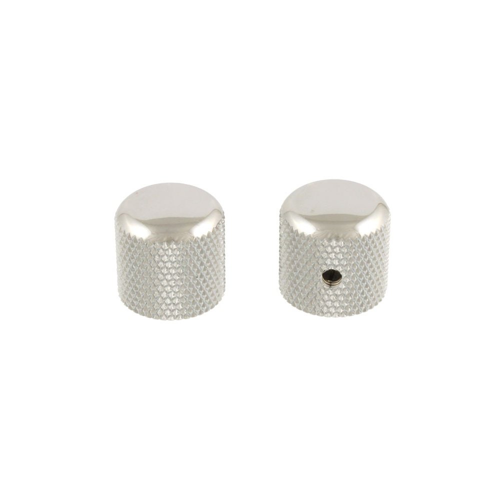 2 Pack Chrome Dome Knobs with Set Screw for US Split Shaft Potentiometers - Perfect for Guitar Amps, Audio Mixers & DIY Electronics Projects