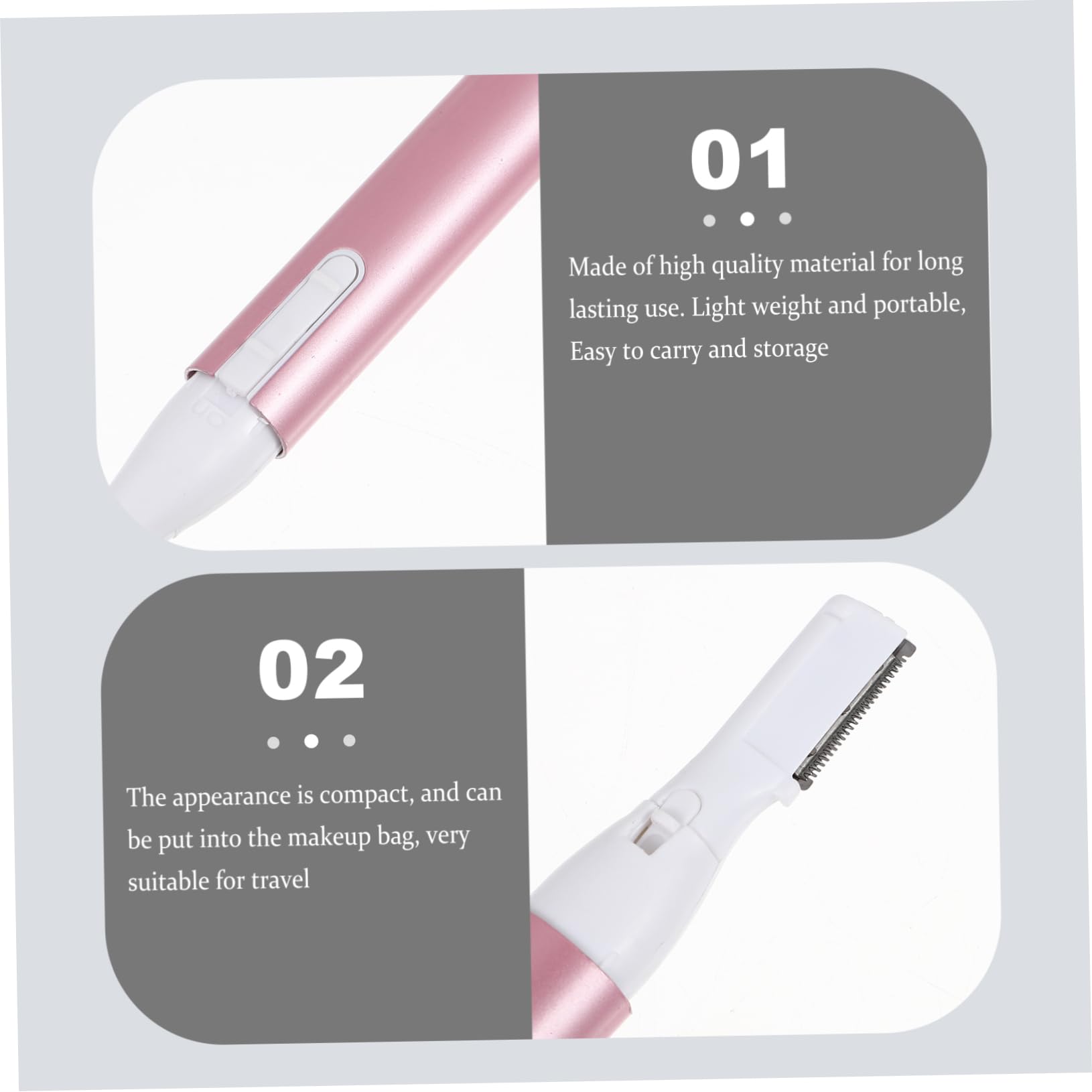 FOMIYES Electric Eyebrow Trimmer - Painless Hair Removal for Women, Mini Facial & Body Shaver, Rechargeable Epilator for Smooth Skin - Perfect for Eyebrows, Upper Lip, Chin & Bikini Line (Pink)