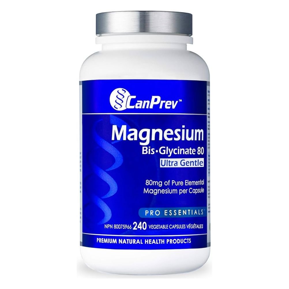 Canprev Magnesium Bisglycinate 80mg - Gentle & Effective Supplement for Stress Relief, Muscle Relaxation & Sleep Support - 240 Vegan Capsules - Perfect for Daily Wellness & Active Lifestyles