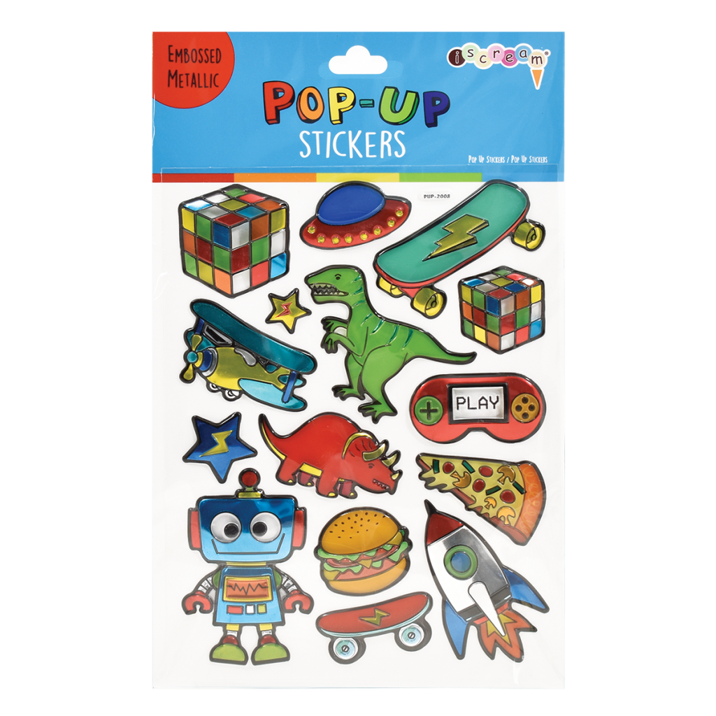 Iscream Puffy Stickers - Fun 3D Puffy Stickers for Kids, DIY Scrapbooking, Journaling, and School Projects - Perfect for Arts and Crafts, Bullet Journals, and Party Favors
