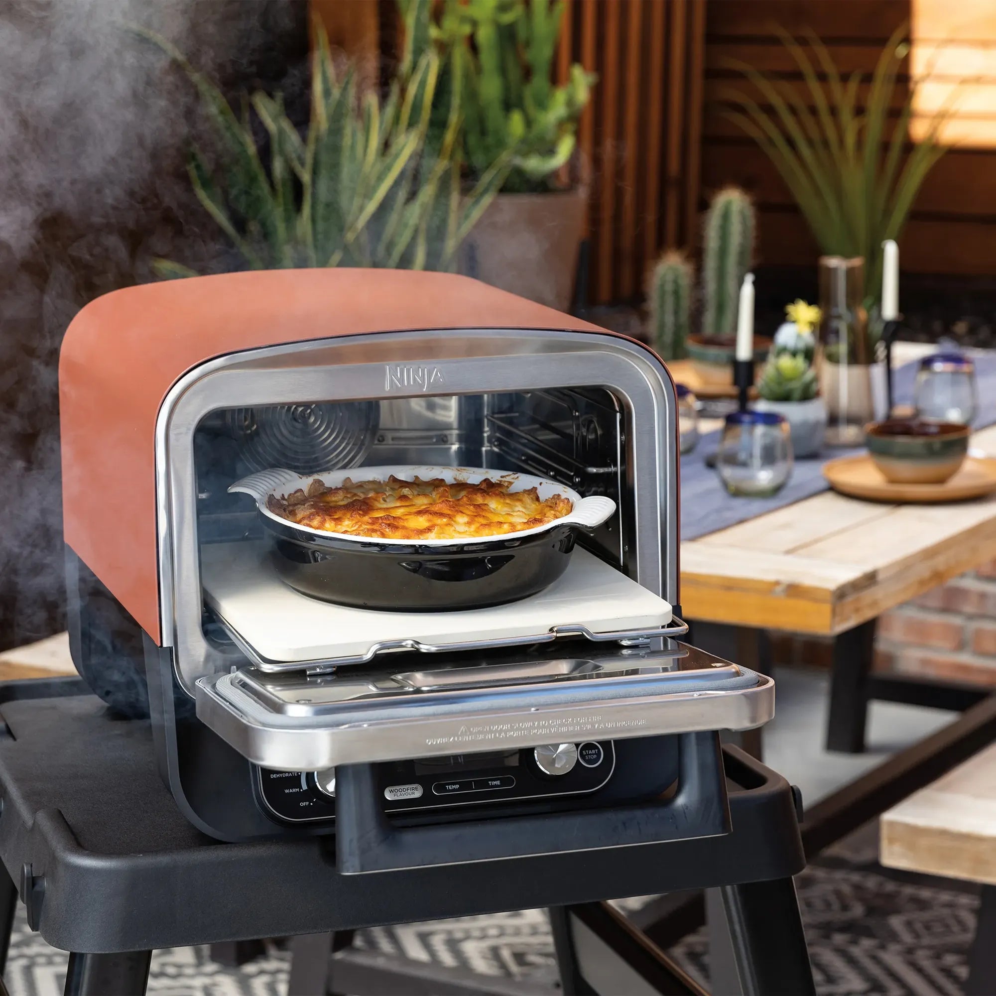 Ninja Woodfire Outdoor Grill & Smoker - Portable BBQ Oven for Backyard, Camping & Tailgating - Perfect for Grilling, Smoking, Baking & Roasting