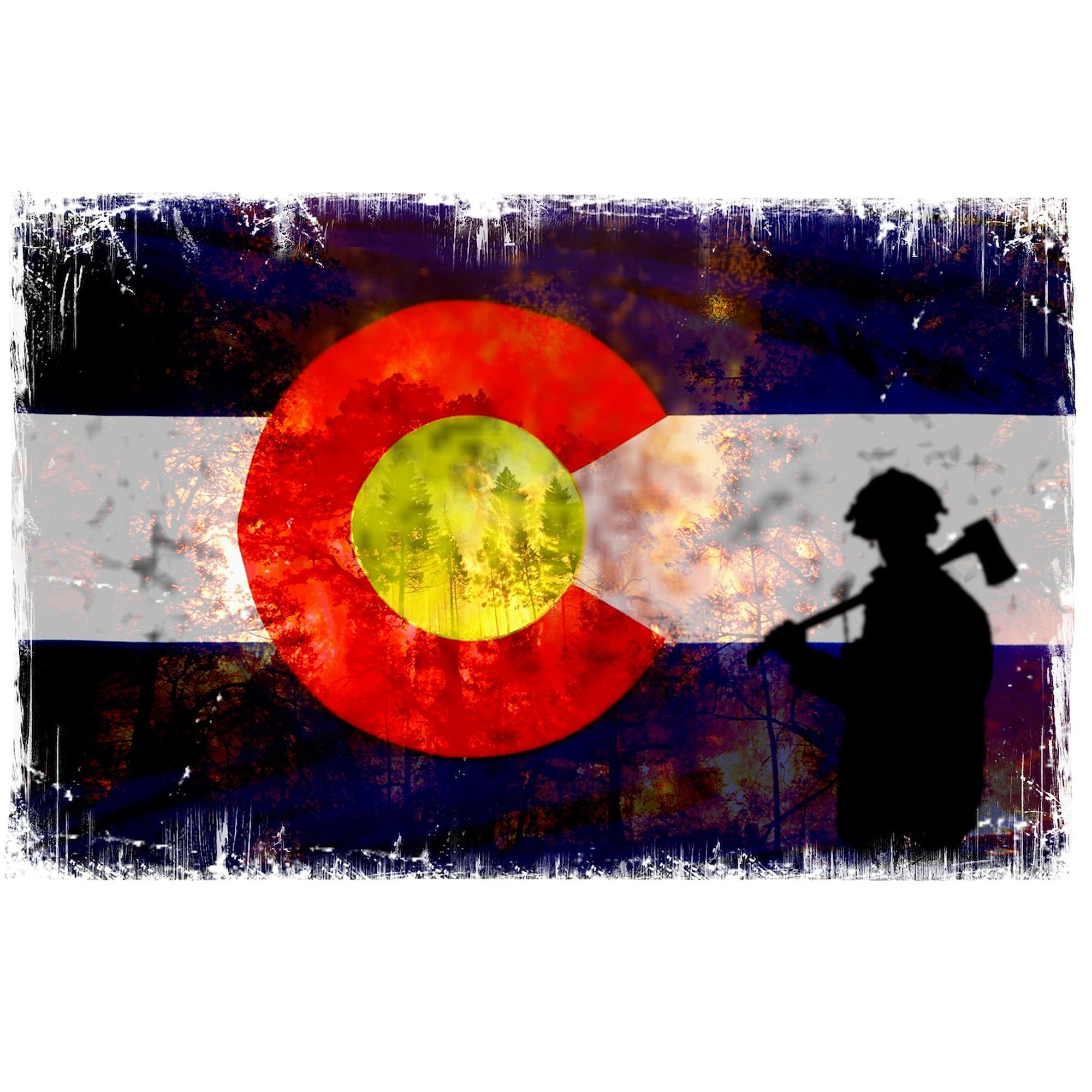Firefighter Colorado Flag Square Sticker - 3x3 Inch Bumper Decal for Cars, Laptops & Windows | Durable Vinyl Sticker for Firefighters, First Responders & Patriotic Supporters