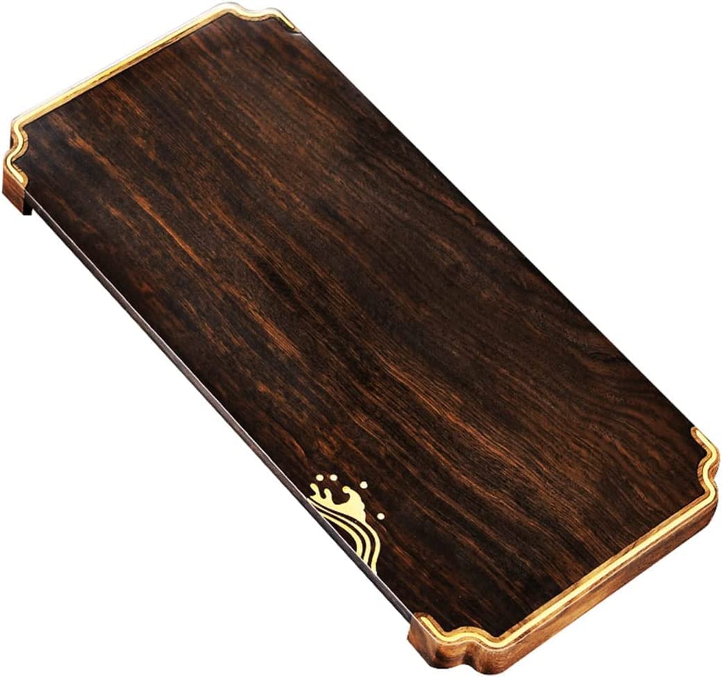 Premium Ebony Tea Tray - Handcrafted Chinese Kung Fu Tea Set with Solid Wood & Sandalwood Design | Double-Layer Bamboo Drainage | Perfect for Teahouse, Home, Office & Meditation Spaces