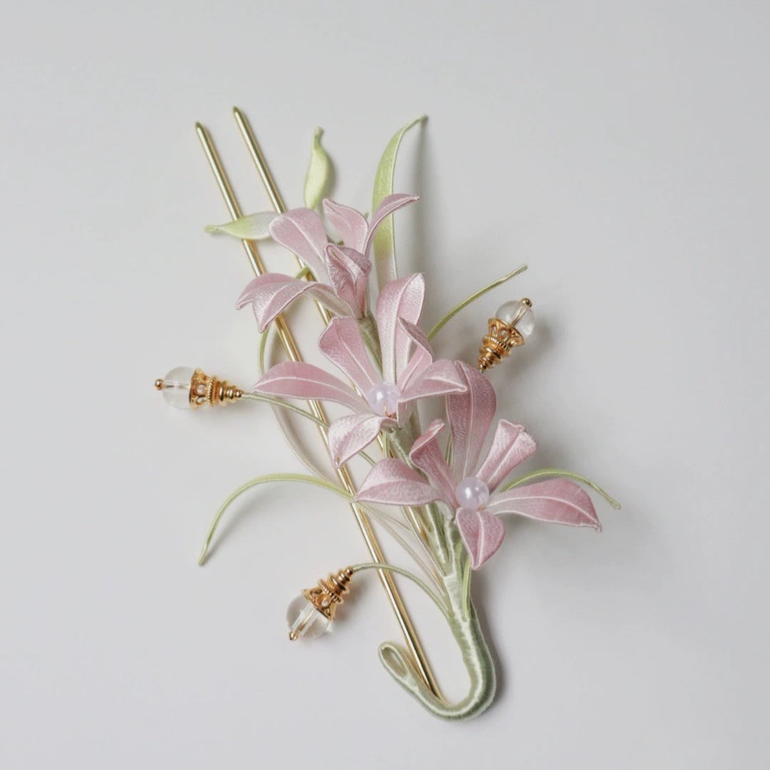 Orchid Custom Silk Hairpin - Elegant Floral Hair Accessory for Weddings, Parties & Special Occasions
