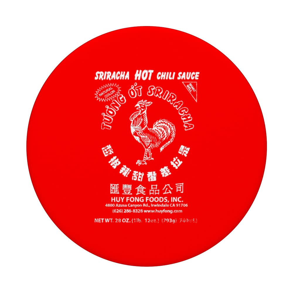 Spicy Sriracha Hot Chili Sauce PopSockets - Swappable PopGrip for Food Lovers - Perfect for Phones, Tablets & Laptops - Great Gift for Spicy Food Enthusiasts
