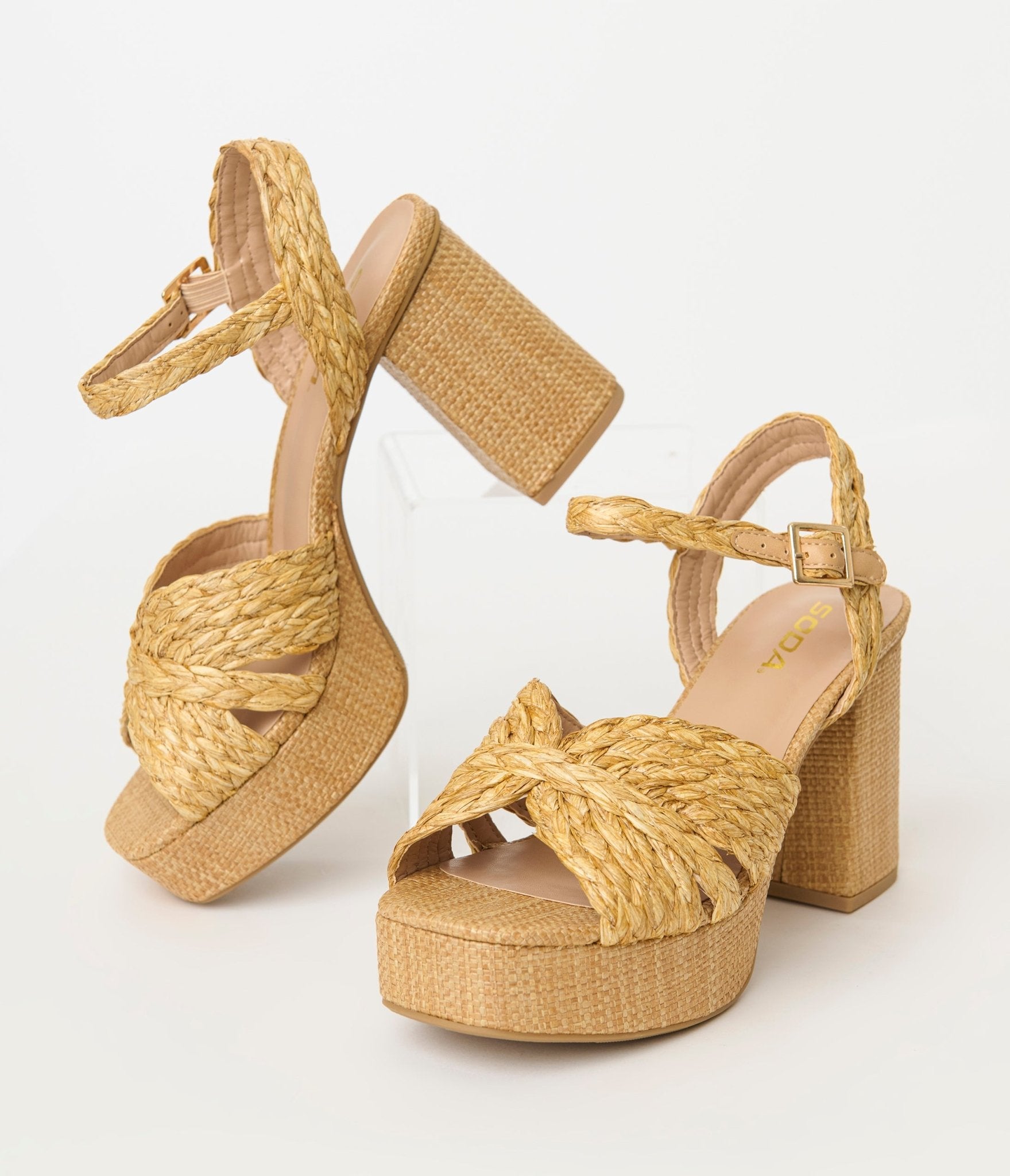 Stylish Raffia Teacup Platform Heels for Women - Comfortable Summer Wedge Sandals for Beach, Wedding & Party Outfits