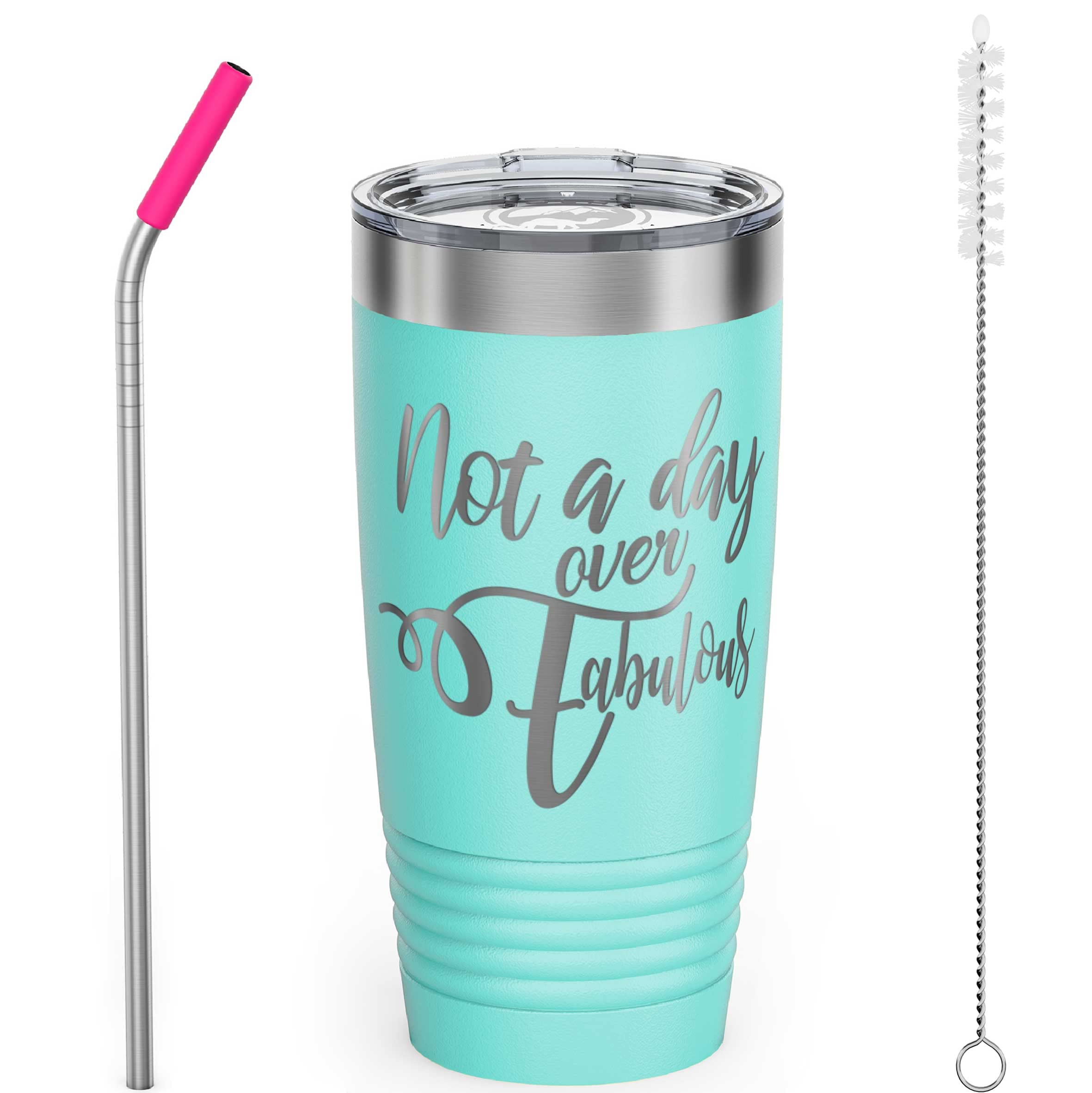 Insulated Stainless Steel Tumbler for Women - 20oz Travel Coffee Mug with Lid & Straw, Leakproof Cup for Hot & Cold Drinks (Teal) | Perfect Birthday Gift, Mother's Day Present & Everyday Use at Office, Gym or Road Trips