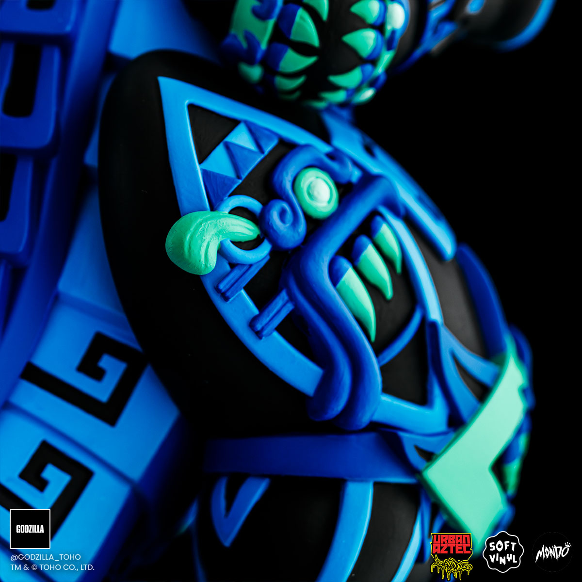 Urban Aztec Godzilla Vinyl Designer Figure - Heat Ray Variant Timed Edition | Collectible Monster Toy for Display & Gifts | Perfect for Anime Fans & Pop Culture Collectors