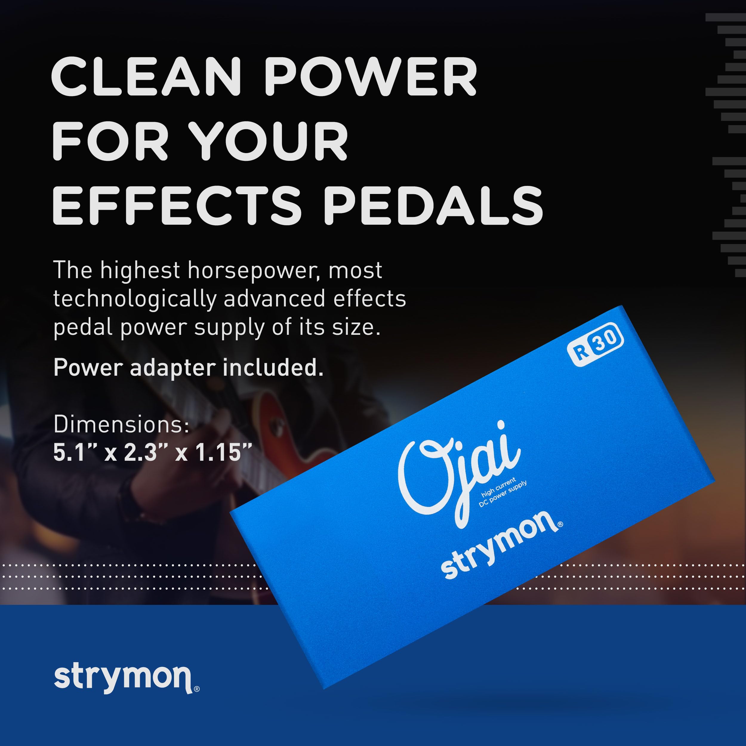 Strymon Ojai R30 Expandable High Current Guitar Pedal Power Supply - 9V/12V/18V Compatible for Effects Pedals - 5 Outputs 500mA Each - Perfect for Pedalboards & Professional Guitar Rigs