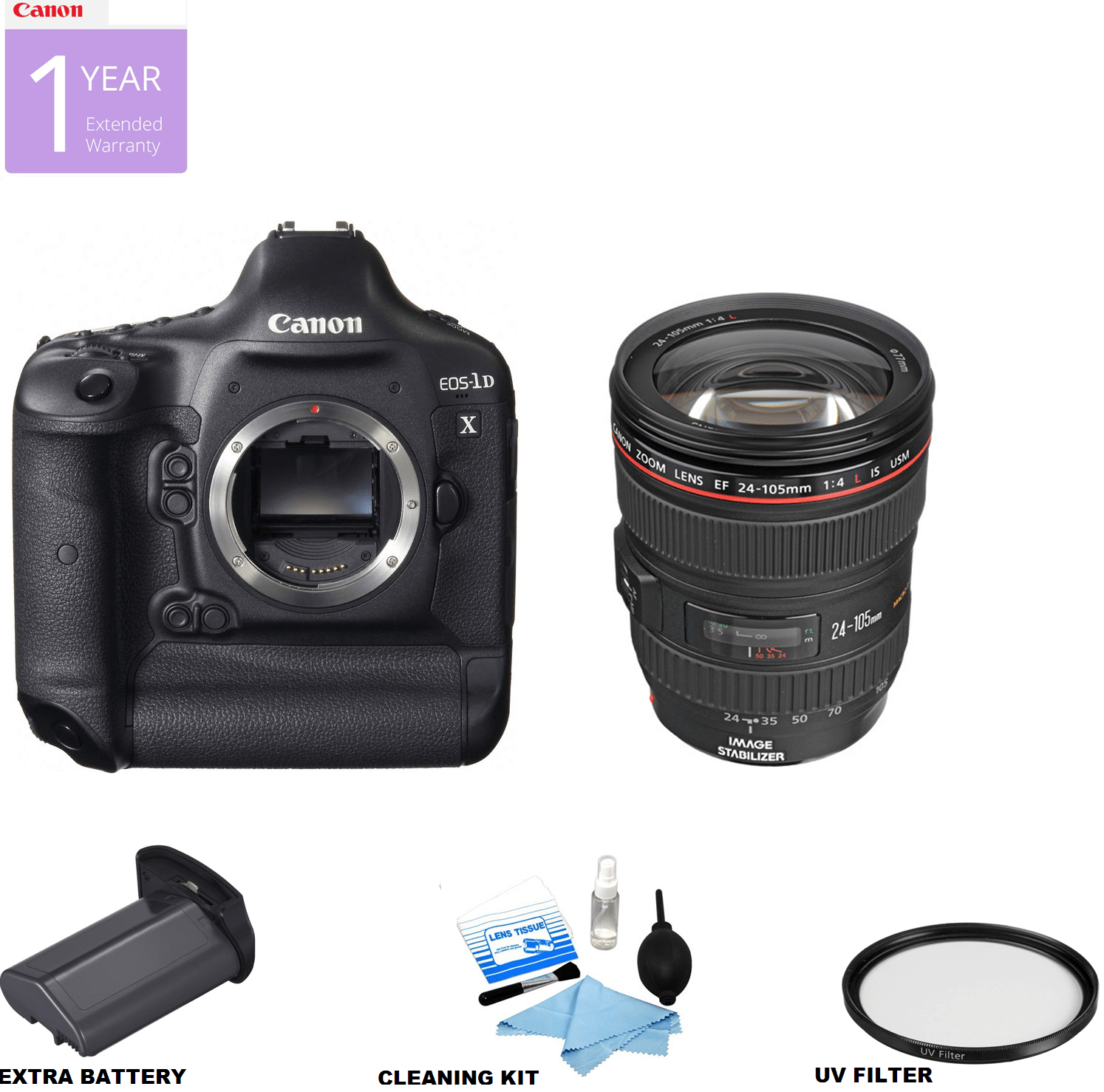Canon EOS 1D X Digital SLR Camera with 24-105mm f/4L IS USM Lens - Professional DSLR for Photography & Videography - Perfect for Sports, Wildlife, and Wedding Photography