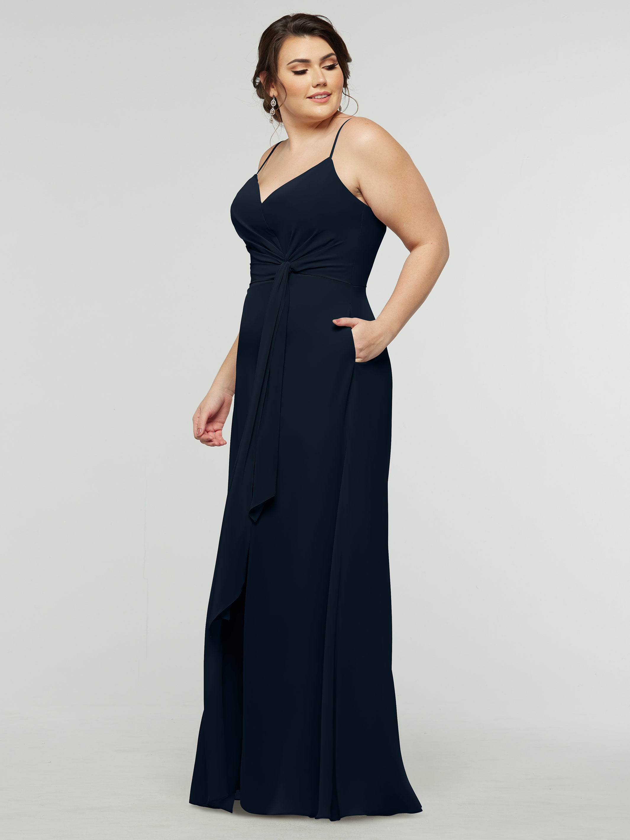 Elegant 80182 Chiffon A-Line Bridesmaid Dress with V-Neck & Spaghetti Straps - Perfect for Weddings, Formal Events & Special Occasions