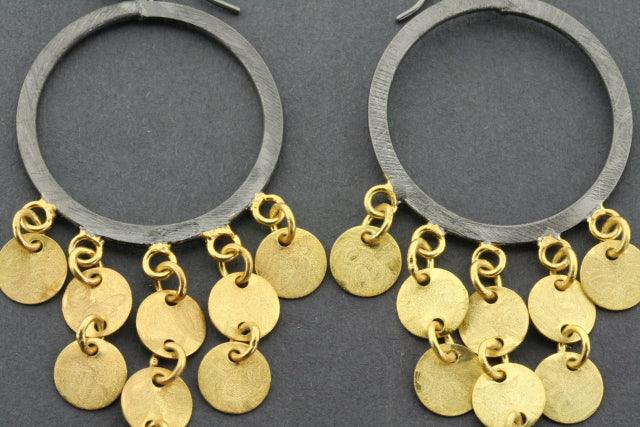 Sahel Earrings - Gold Plated & Oxidized Hoop Earrings for Women | Elegant Boho Jewelry for Parties, Weddings & Everyday Wear