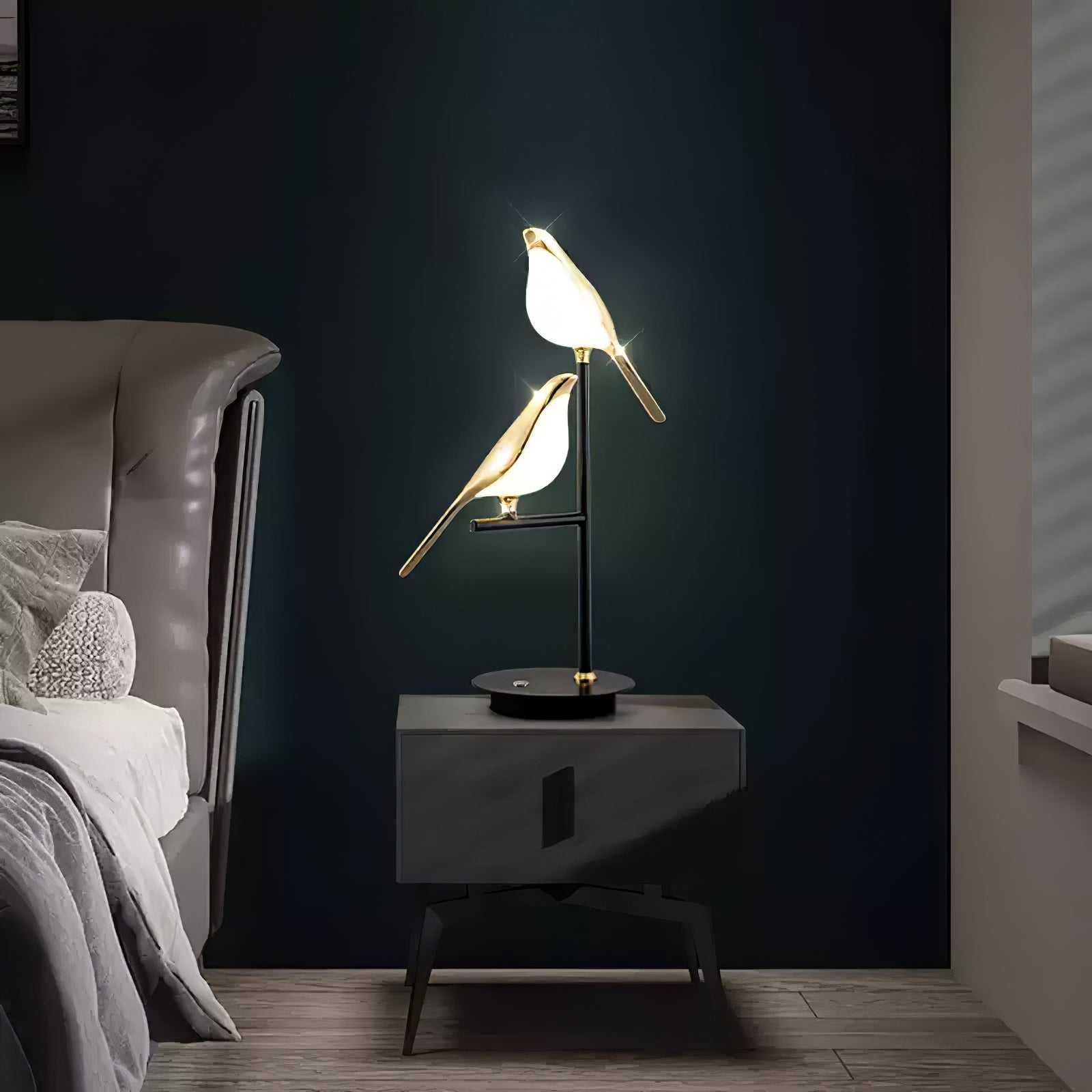 Stylish Magpie Perch Table Lamp - Modern Home & Office Decor - Perfect for Bedroom, Living Room, or Study Desk Lighting