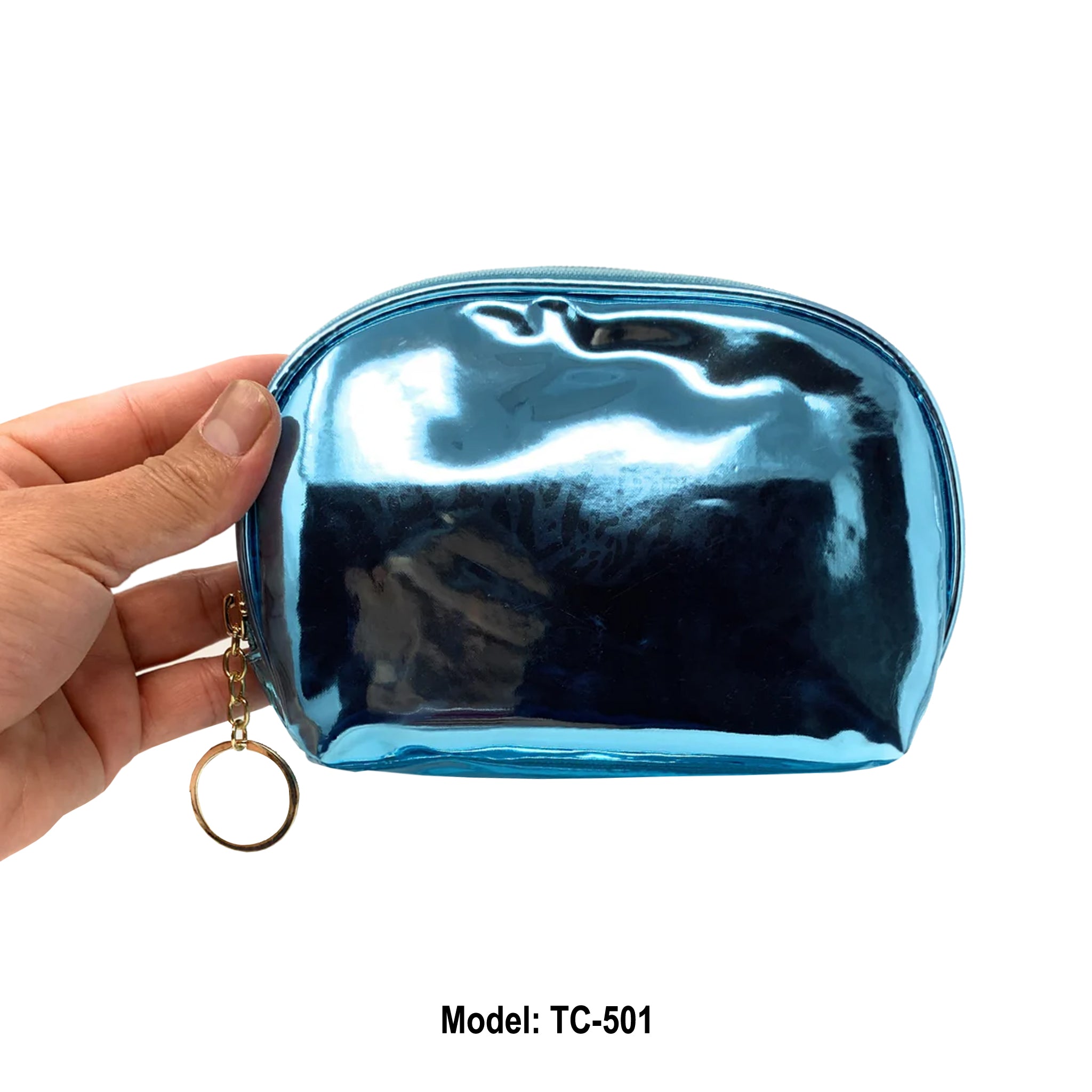 Blue Travel Makeup Bag - Waterproof Cosmetic & Toiletry Organizer for Women | Perfect for Airplane Carry-on, Gym, Vacation & Daily Use (1 Piece)