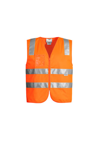 High Visibility Unisex Full Zip Safety Vest - Orange Reflective Workwear for Construction, Cycling & Outdoor Activities