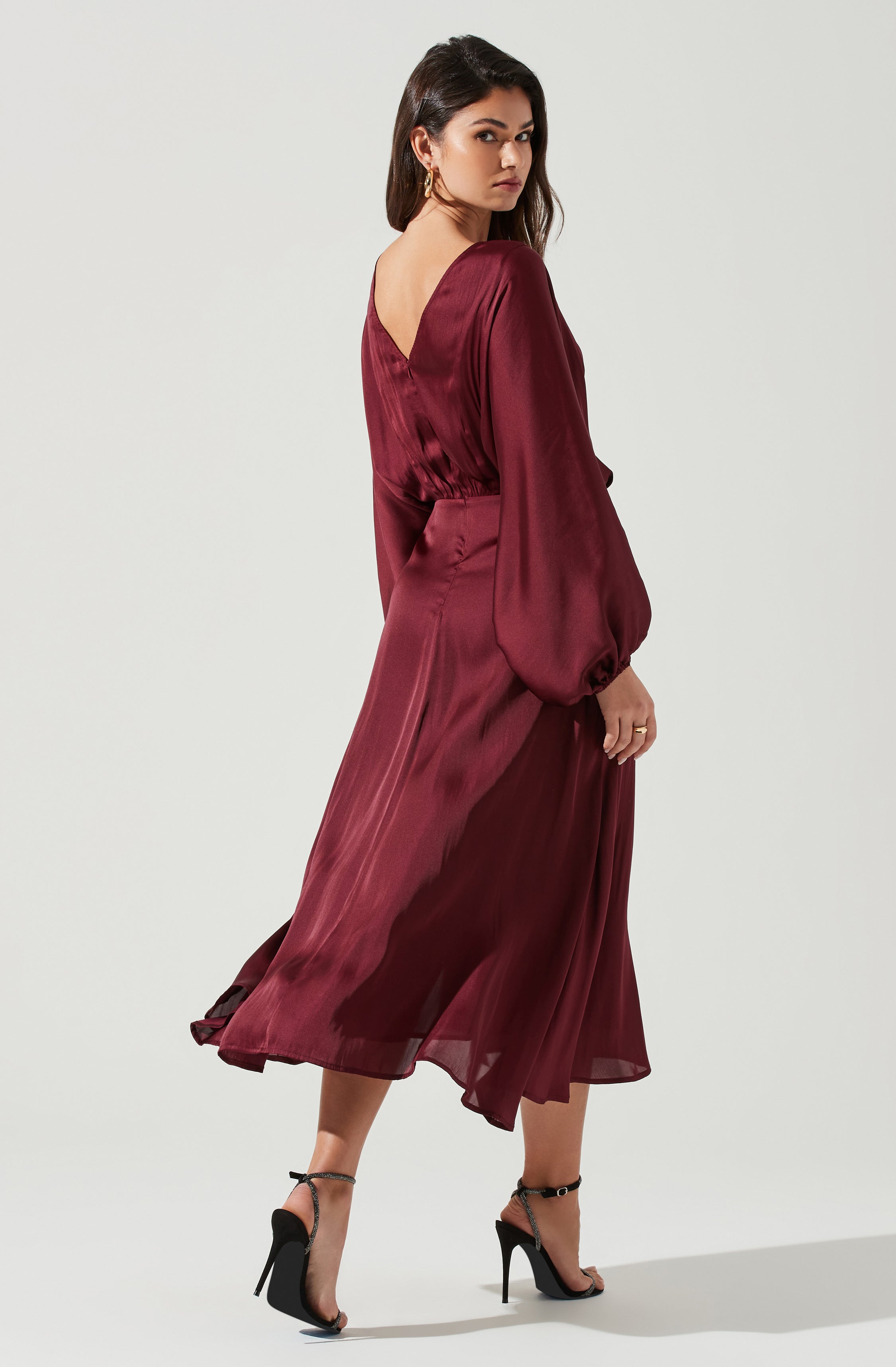 Marin Dolman Sleeve Midi Dress - Flowy Boho Chic Women's Dress for Casual Wear, Date Night & Summer Outfits