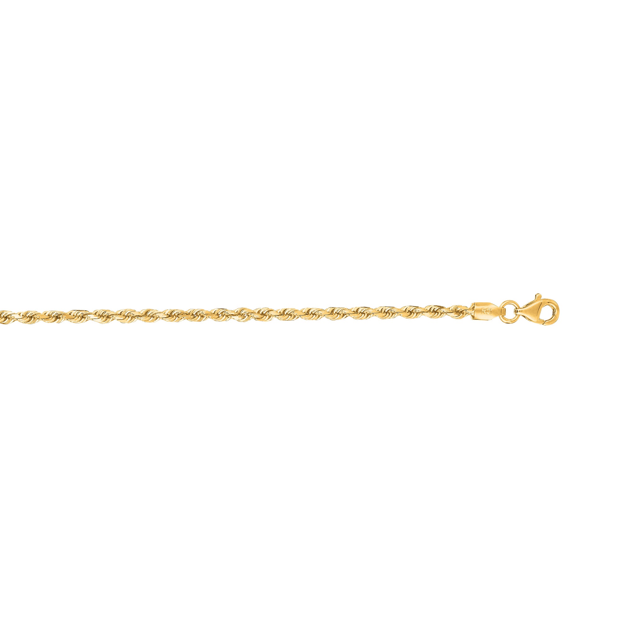 14K Gold 2.5mm Diamond Cut Royal Rope Chain Necklace for Women - Elegant Dainty Jewelry Gift for Anniversary, Birthday & Special Occasions