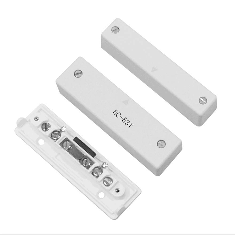 Wide Gap NC Door Magnetic Contact Reed Switch Alarm - Surface Mount with Terminal, ABS Case, White (20 Pack) - Ideal for Home Security, Office Doors, and Window Alarms