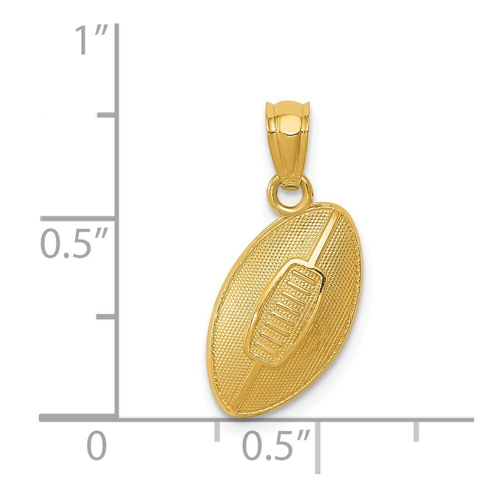 Roy Rose Jewelry 14K Yellow Gold Football Pendant Charm for Men - Perfect Gift for Sports Lovers, Game Day Accessories & Football Fan Jewelry
