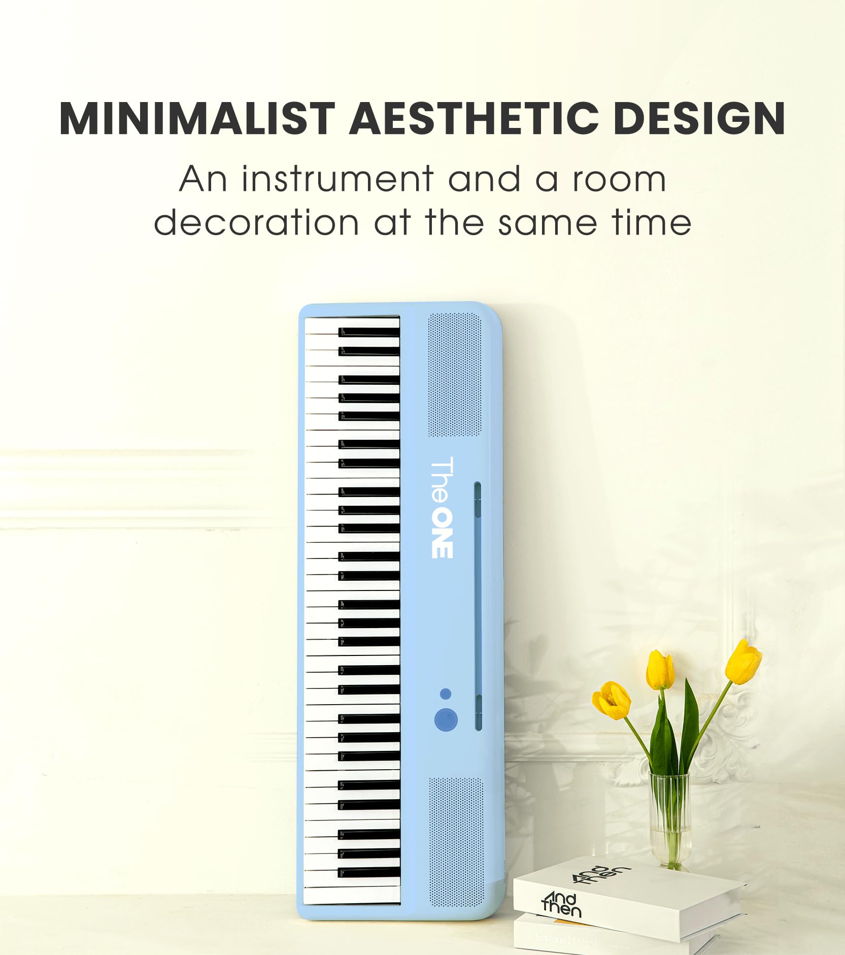 The ONE Smart Keyboard COLOR 61-Key Digital Piano with 256 Timbres, 64 Polyphony, Built-in LED Lights & Speakers - Free Music Learning Apps Included (Blue) | Perfect for Beginners, Home Practice & Interactive Music Lessons