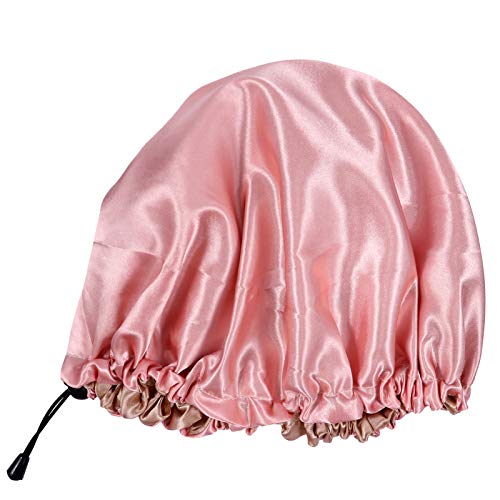 Beaupretty Adjustable Double-Layer Shower Cap for Women & Men - Large Reusable Bath Cap for Hair Protection - Perfect for Showering, Spa, and Travel