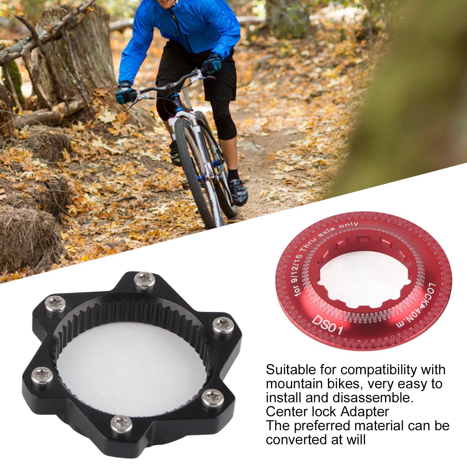 VGEBY Center Lock Hub Adapter 6 Bolt Disc Rotor Set (Red+Black) - for Bike & Motorcycle Upgrades