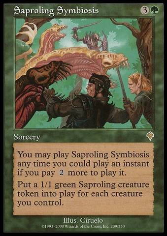Magic The Gathering Saproling Symbiosis Invasion Card - MTG Invasion Expansion for Collectors & Players - Perfect for Deck Building & Strategy Games