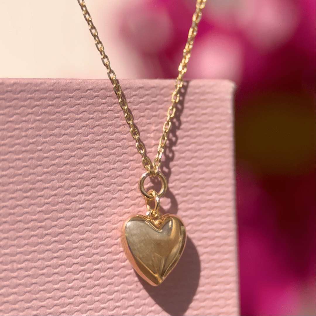 14K Rose Gold Bubble Heart and Diamond Pendant Necklace for Women - Elegant Layering Jewelry for Valentine's Day, Anniversary & Special Occasions