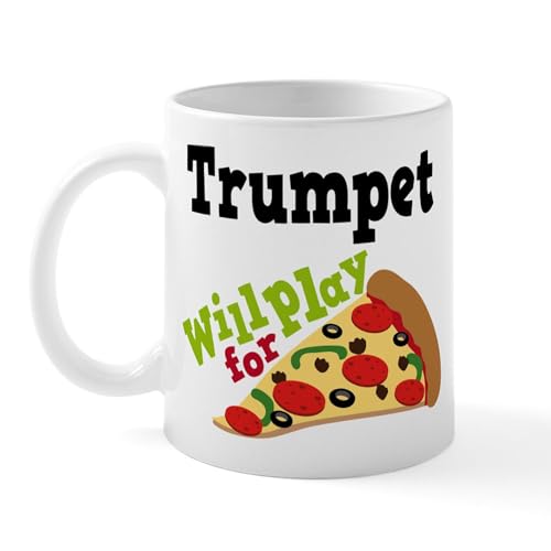 White - Trumpet Play For Pizza Mug