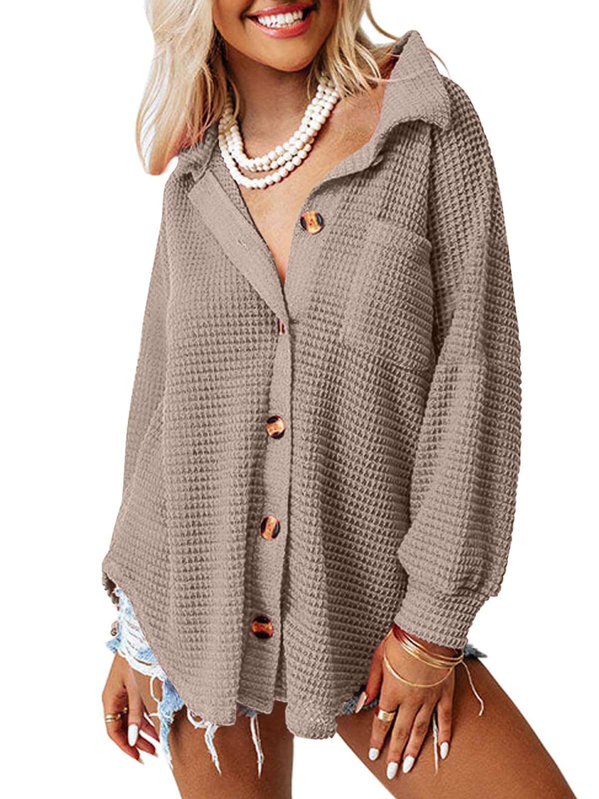AUTOMET Women's Fall Clothes 2025 - Fashion Country Concert Outfits, Waffle Knit Shacket, Corduroy Jacket, Button Down Shirt & Tops | Perfect for Autumn Layering, Music Festivals & Casual Wear