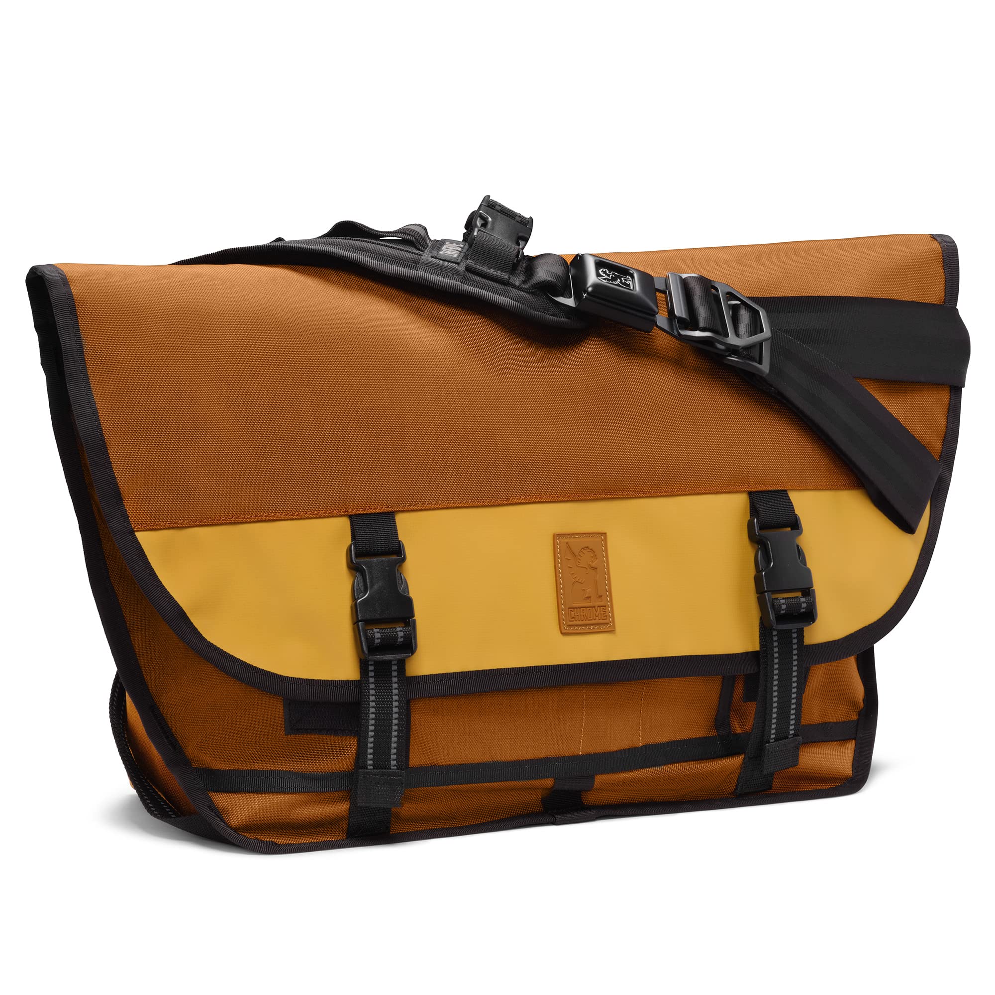 Chrome Citizen Messenger Satchel Bag with Iconic Seat Belt Buckle - Stylish & Durable Crossbody Bag for Men & Women - Perfect for Work, Travel & Everyday Use
