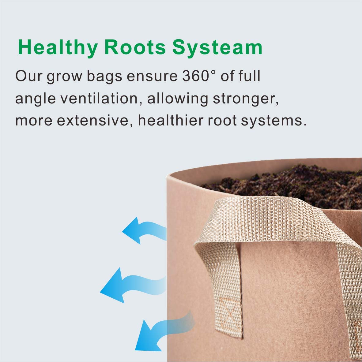 24-Pack 25 Gallon Tan Fabric Grow Bags - Breathable Aeration Pots for Nursery, Garden & Planting | Durable Container for Vegetables, Fruits & Flowers | Perfect for Indoor & Outdoor Gardening