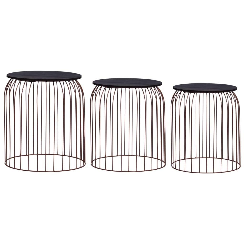 3-Piece Copper Coffee Table Set - Modern Living Room Furniture for Home Decor & Small Space Use