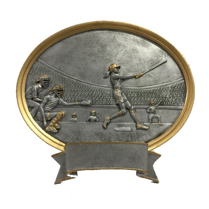 Custom Girls Softball Player Oval Plaque - Personalized Name & Number Engraved - Perfect for Awards, Trophies, and Team Recognition Gifts