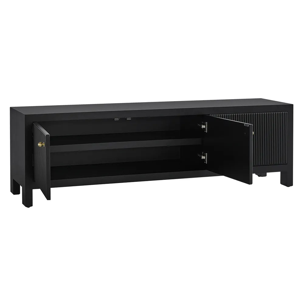Ariana Small Black Entertainment Unit - Modern TV Stand with Storage for Living Room, Bedroom & Home Theater