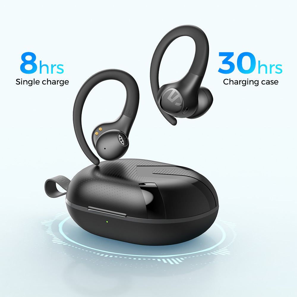 Wings2 Sports Wireless Bluetooth Headphones - Sweatproof, Noise Cancelling, Secure Fit for Running, Gym, Workout & Outdoor Activities
