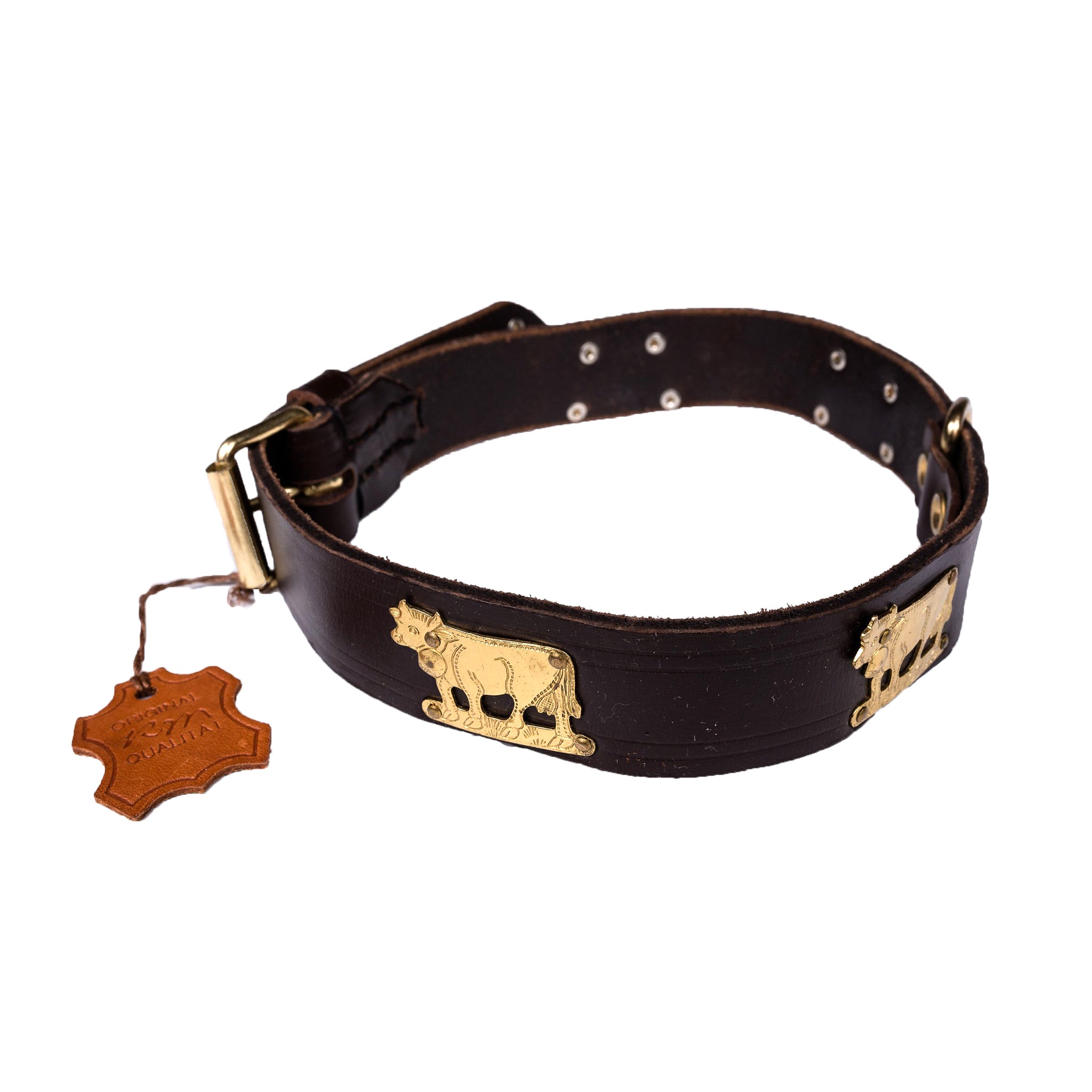 Premium European Herding Brass Dog Collar - Large Size for Medium to Large Dogs - Durable & Stylish for Training, Hunting & Outdoor Adventures
