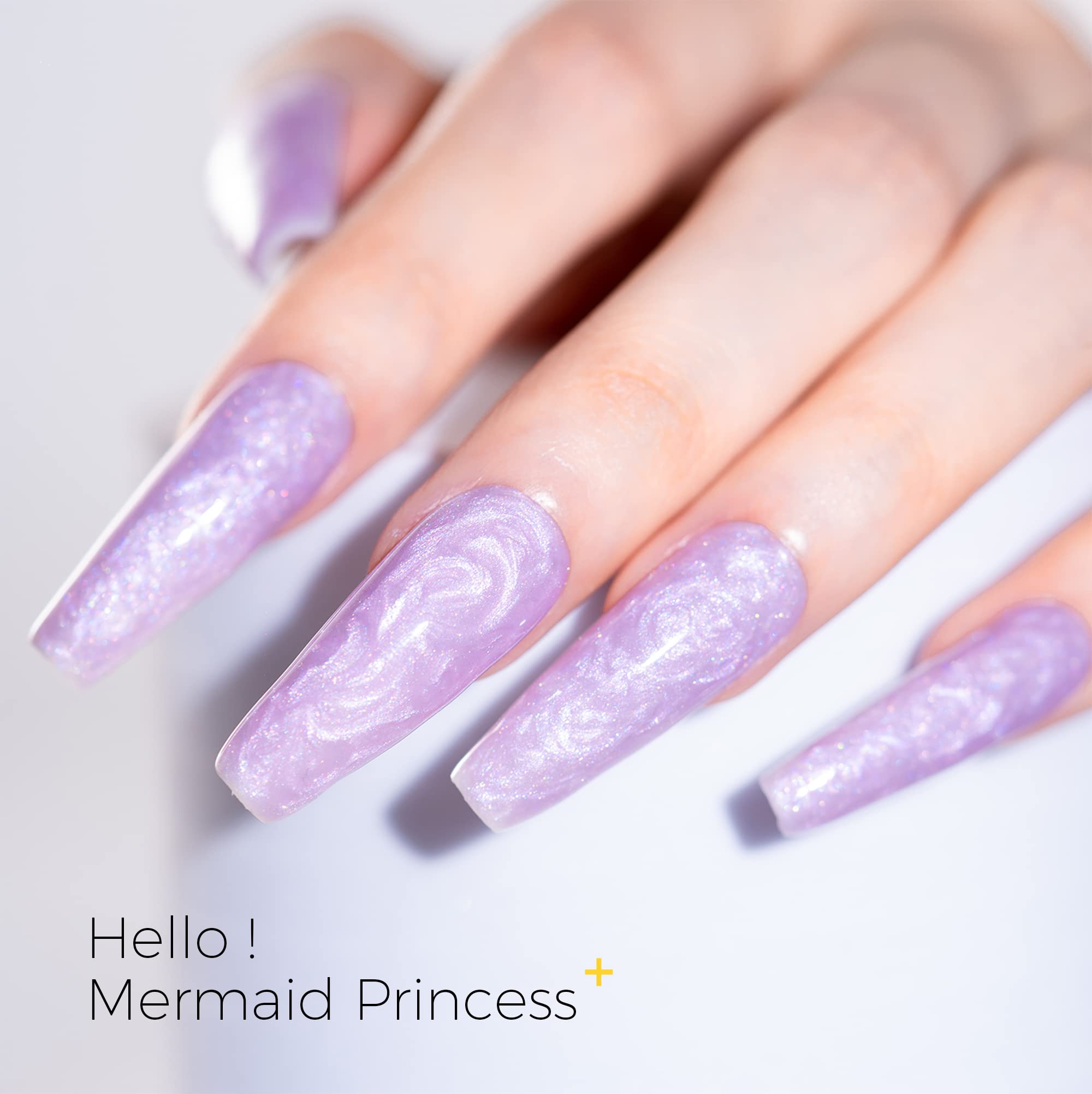 BURANO Pearl Gel Nail Polish - Purple Mermaid Glitter UV LED Gel for Nail Art | Long-Lasting Shimmer Shell Thread Design | Perfect for Salon, Home Manicure & Special Occasions