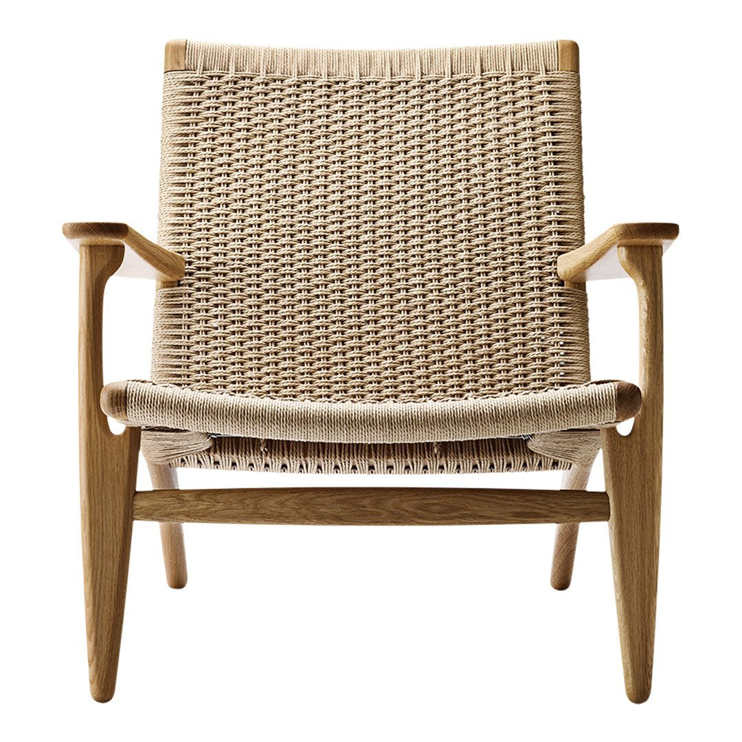 Hans Wegner CH25 Easy Chair | Mid-Century Modern Lounge Chair | Handcrafted Teak Wood & Paper Cord Design | Perfect for Living Room, Office & Reading Nook