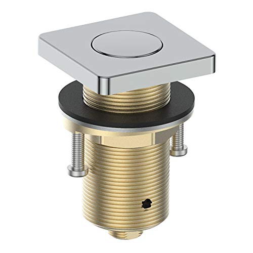 KANARY Premium Brass Air Switch Button for Sink & Countertop Garbage Disposal - Square Chrome Finish | Perfect for Kitchen Sink, Bathroom Vanity & Wet Bar Installations