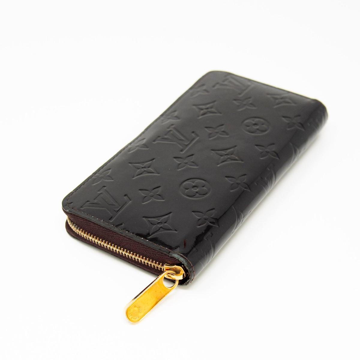 Authentic Louis Vuitton Burgundy Monogram Vernis Long Zip Wallet for Women | Luxury Leather Billfold with Multiple Card Slots | Perfect for Everyday Use, Travel & Gift Giving