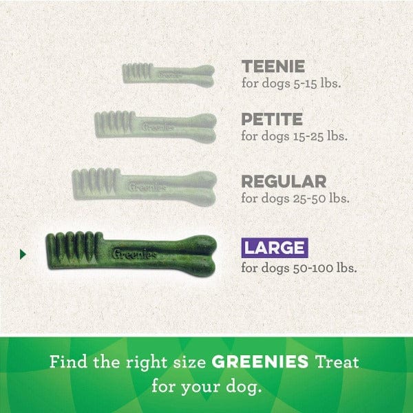 Greenies Original Large Dog Dental Treats for Fresh Breath & Tartar Control - Healthy Teeth Chews for Large Breed Dogs - Vet Recommended Dental Care for Dogs at Home