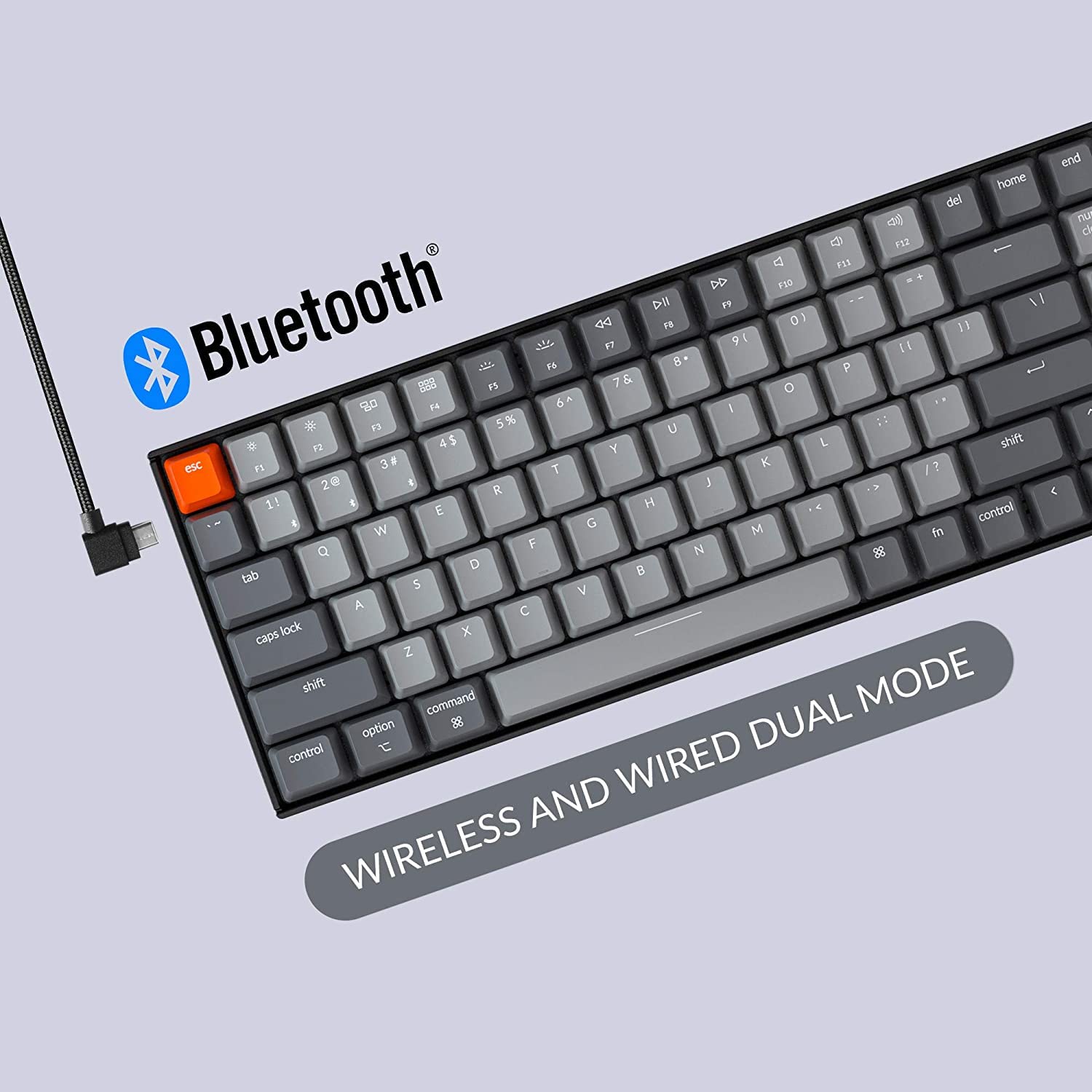 Keychron K4 Version 2 Wireless Mechanical Gaming Keyboard - 100-Key Bluetooth/USB-C Wired Keyboard with White LED Backlight, Gateron G Pro Red Switches, 96% Compact Layout for Mac & Windows PC (Plastic Frame) - Perfect for Office Work, Gaming & Programming