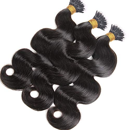 Brazilian Body Wave Nano Ring Hair Extensions 26 Inch 100 Strands - Pre Bonded 1g/Strand Human Hair for Women | Natural Color | Perfect for Daily Wear, Special Occasions & Volume Boosting
