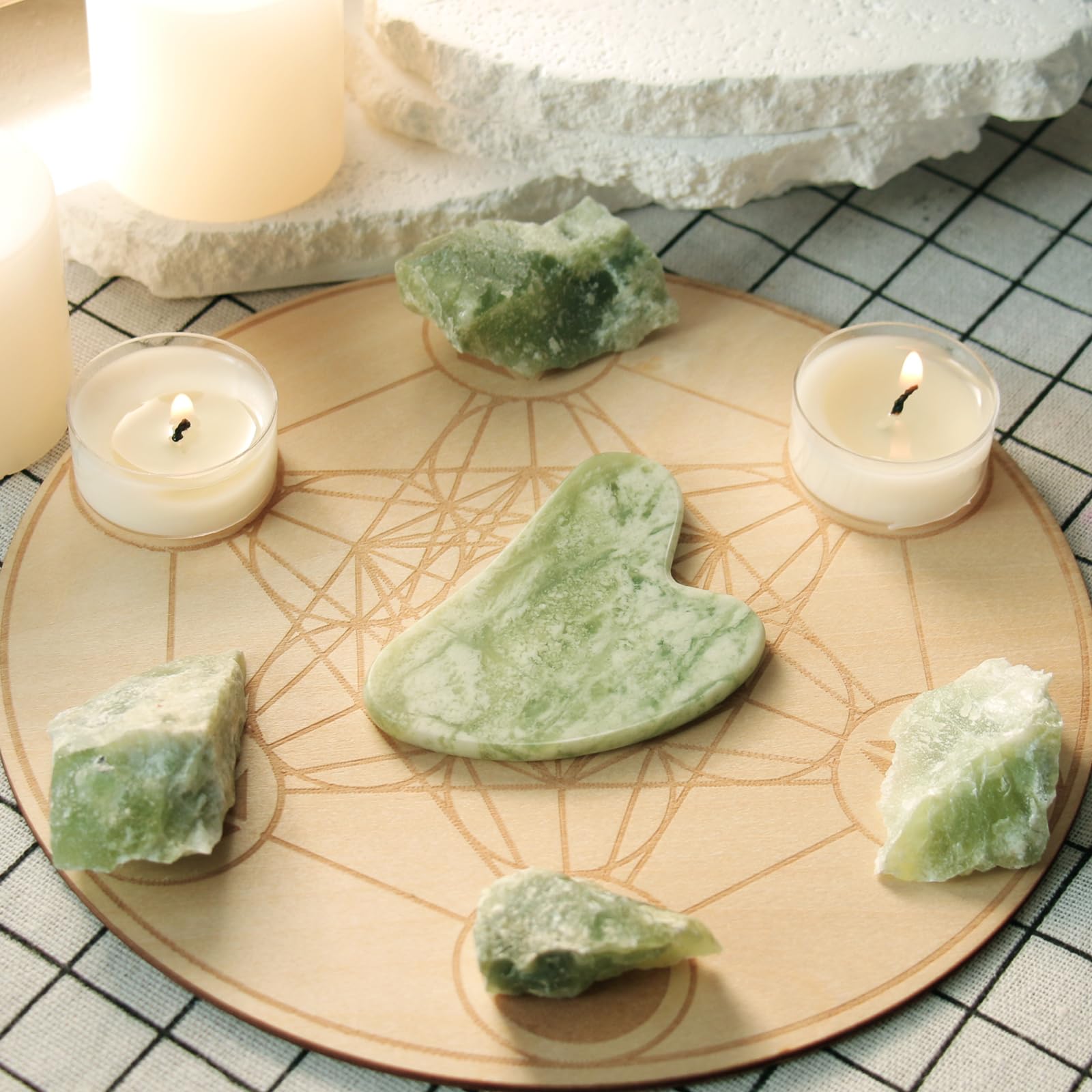 BAIMEI Jade Gua Sha Tool - Anti-Wrinkle Face Massager for Skin Care & Self Care Gifts - Perfect for Home Spa & Relaxation