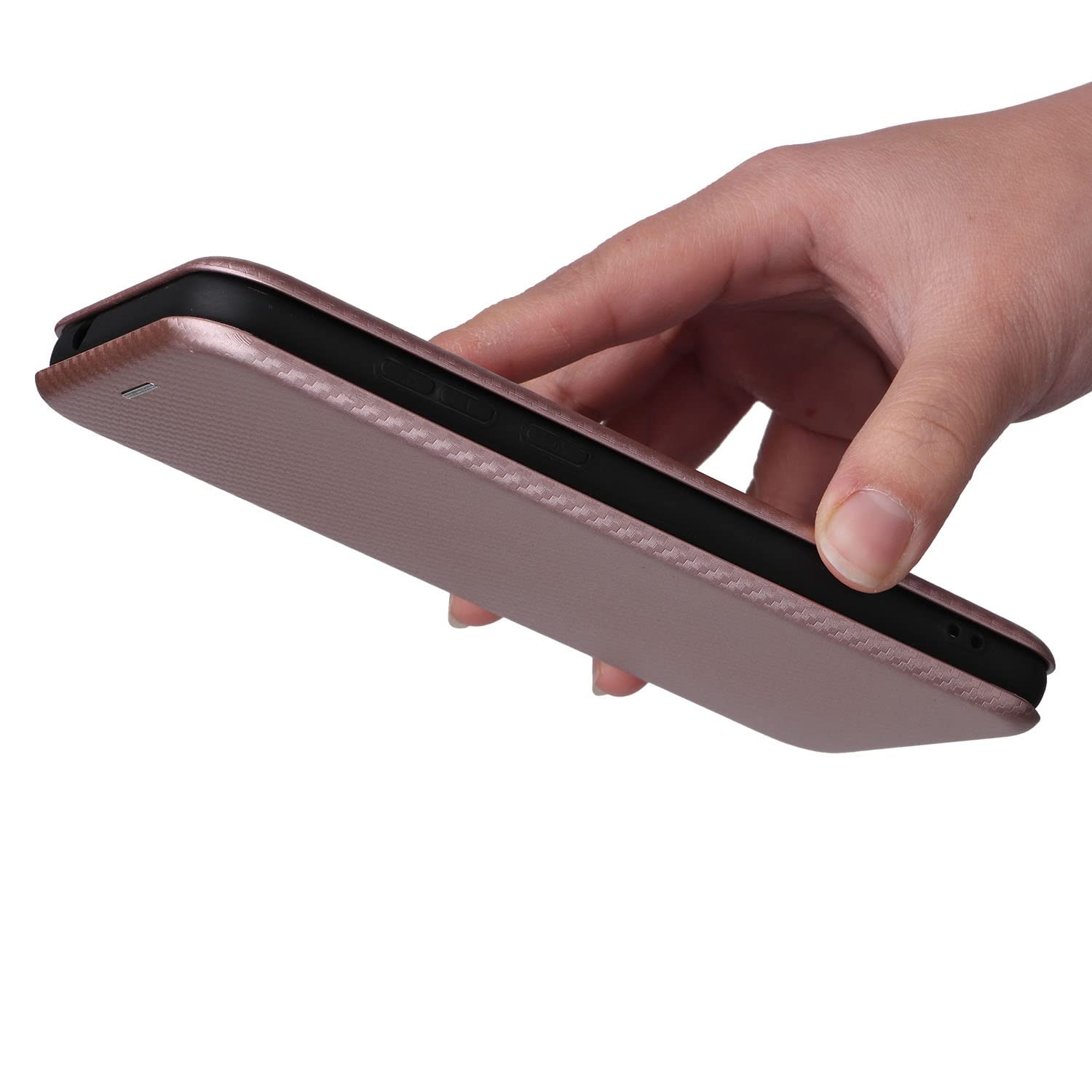 Luxury Carbon Fiber PU+TPU Hybrid Flip Wallet Case for Blackview A55 - Shockproof Full Protection Phone Cover (Pink) | Perfect for Business, Travel & Everyday Use
