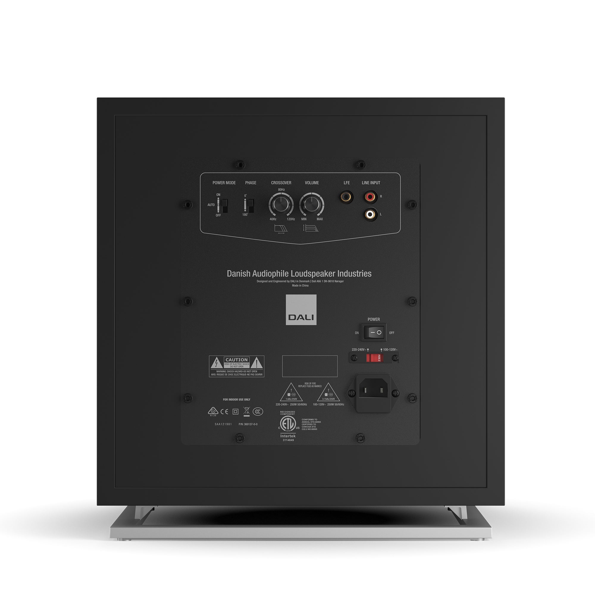 DALI E 12 F High-Performance Powered Subwoofer - 12 Inch Deep Bass Speaker for Home Theater, Music, and Gaming Audio Systems