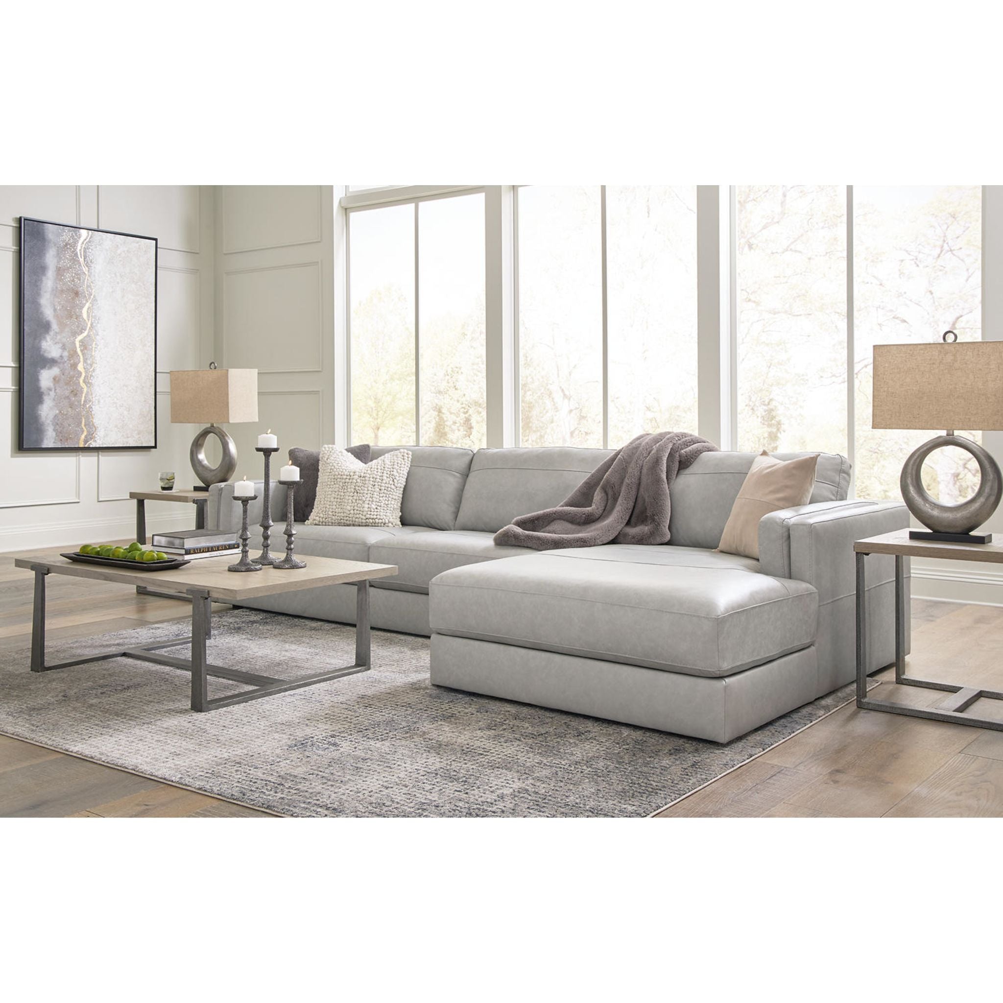 Amiata 2-Piece Sectional Sofa with Chaise Lounge - Modern L-Shaped Couch for Living Room, Family Room & Apartment